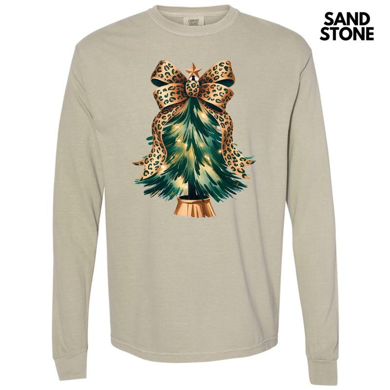 Cheetah Bow Tree Long Sleeve Comfort Colors 'NLB' T-Shirts, Hoodie, Sweatshirt - T-Shirt, Sweatshirt, Hoodie