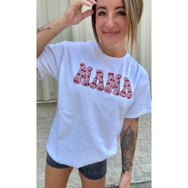 Cherry Print Mama Top T-Shirts, Hoodie, Sweatshirt - T-Shirt, Sweatshirt, Hoodie