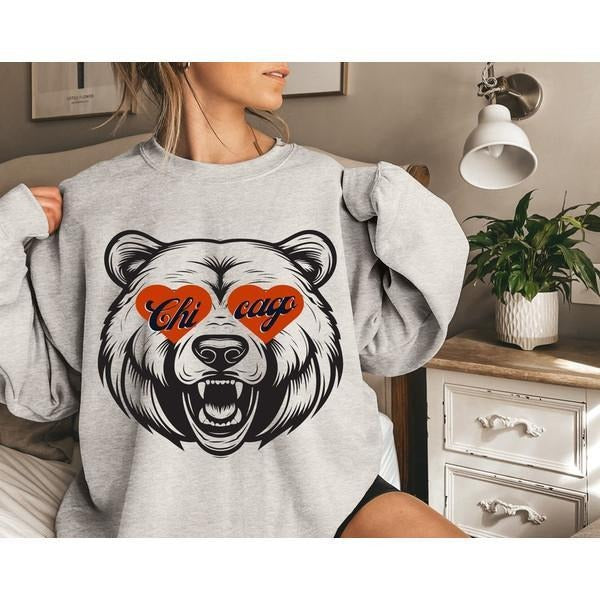 Chicago Football Vintage Retro Bears Shirt Soldier Field Bears Football Fan Chicag Cotton Womenswear T-Shirts, Hoodie, Sweatshirt - T-Shirt, Sweatshirt, Hoodie
