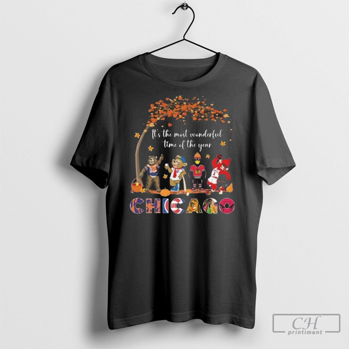 Chicago Sports Mascot Its The Most Wonderful Time Of The Year Autumn 2025 Shirt Sweater Unisex T-shirt, Sweatshirt, Hoodie, Long Sleeve Tee - T-Shirt, Sweatshirt, Hoodie