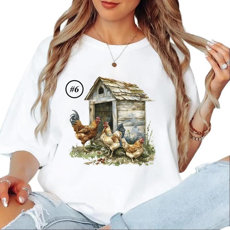 Chicken Coop Watercolor Easter Farm Cute Party 1 Cotton Top T-Shirts, Hoodie, Sweatshirt - T-Shirt, Sweatshirt, Hoodie