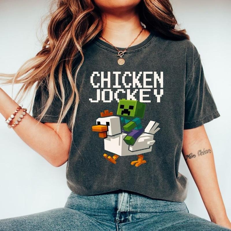 Chicken Jockey Shirt Hilarious Cotton Gamer Cartoon Chicken Lovers Shirt Video Games Shirt T-Shirts, Hoodie, Sweatshirt - T-Shirt, Sweatshirt, Hoodie