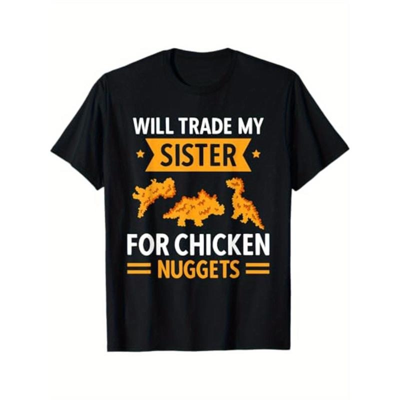 Chicken Nugget Lover Will Trade Sister Chicken Nuggets Unsex Short Sleeve Casual Autumn Season Made USA T-Shirts, Hoodie, Sweatshirt - T-Shirt, Sweatshirt, Hoodie