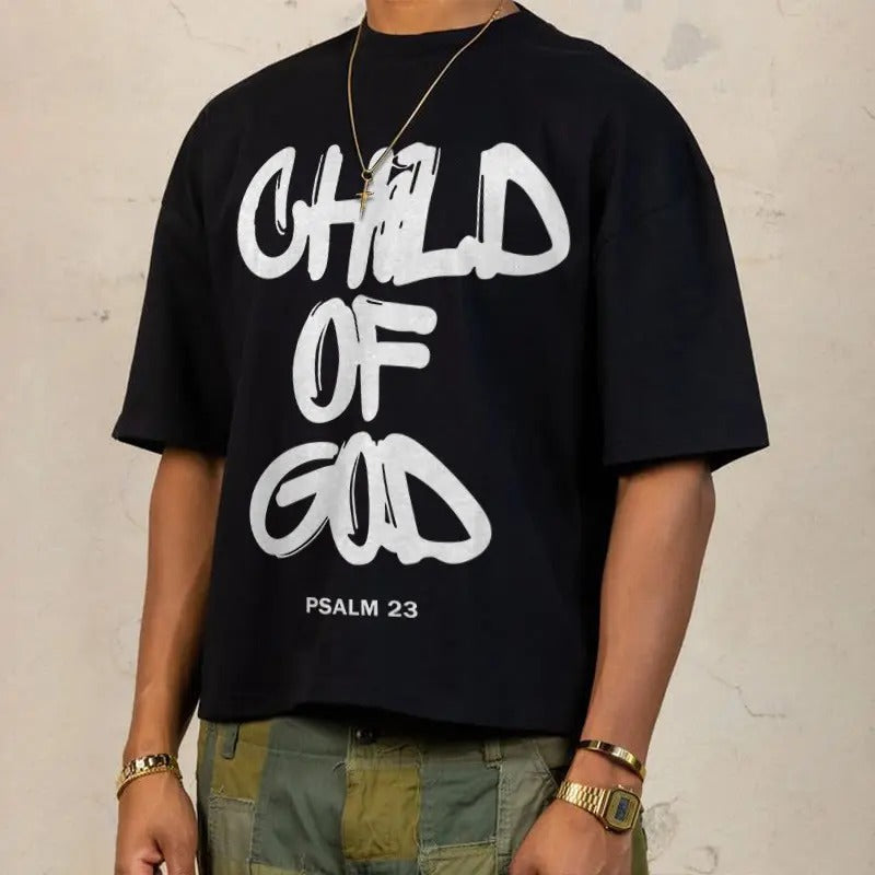 Child God Black Cotton Reliable Psalm 23 Casual Faith Spirituality T-Shirts, Hoodie, Sweatshirt - T-Shirt, Sweatshirt, Hoodie