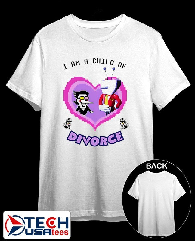 Child Of Spamton and Tenna I am a Child of Divorce heart shirt Unisex T-shirt, Sweatshirt, Hoodie, Long Sleeve Tee - T-Shirt, Sweatshirt, Hoodie