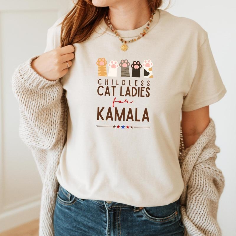 Childless Cat Kamala Shirt Kamala Harris 2024 President Shirt Cat Mom Shirt Kamala Rally Cat Kamala Shirt T-Shirts, Hoodie, Sweatshirt - T-Shirt, Sweatshirt, Hoodie
