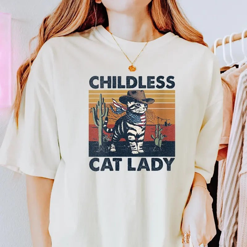 Childless Cat Lady Shirt Vote President Shirt Western Cowboy Ca Shirt Harris Walz 24 Shirt Feminist Shirt Madame President Shirt T-Shirts, Hoodie, Sweatshirt - T-Shirt, Sweatshirt, Hoodie