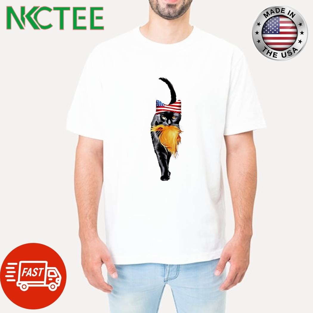 Childless Cat Lady headscarf US flag gnawing Donald Trump hat shirt Unisex T-shirt, Sweatshirt, Hoodie, Long Sleeve Tee - T-Shirt, Sweatshirt, Hoodie