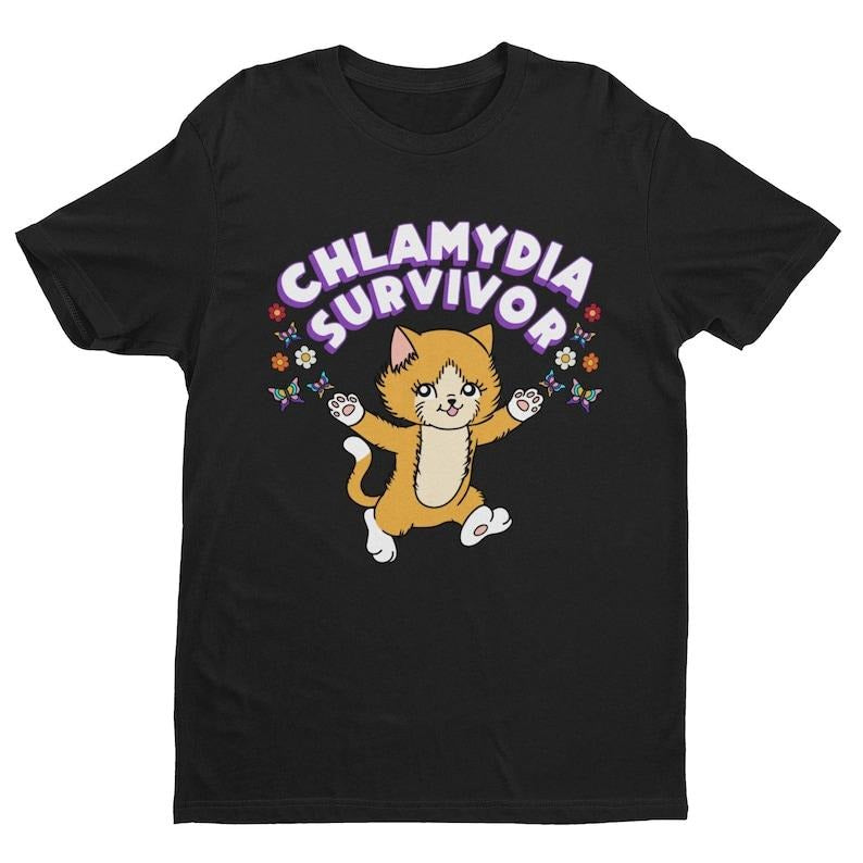 Chlamydia Survivor Weird Shirt Meme Shirt Funny Shirt Funny Sarcastic Shirt Ironic Offensive Inappropriate T-Shirts, Hoodie, Sweatshirt - T-Shirt, Sweatshirt, Hoodie