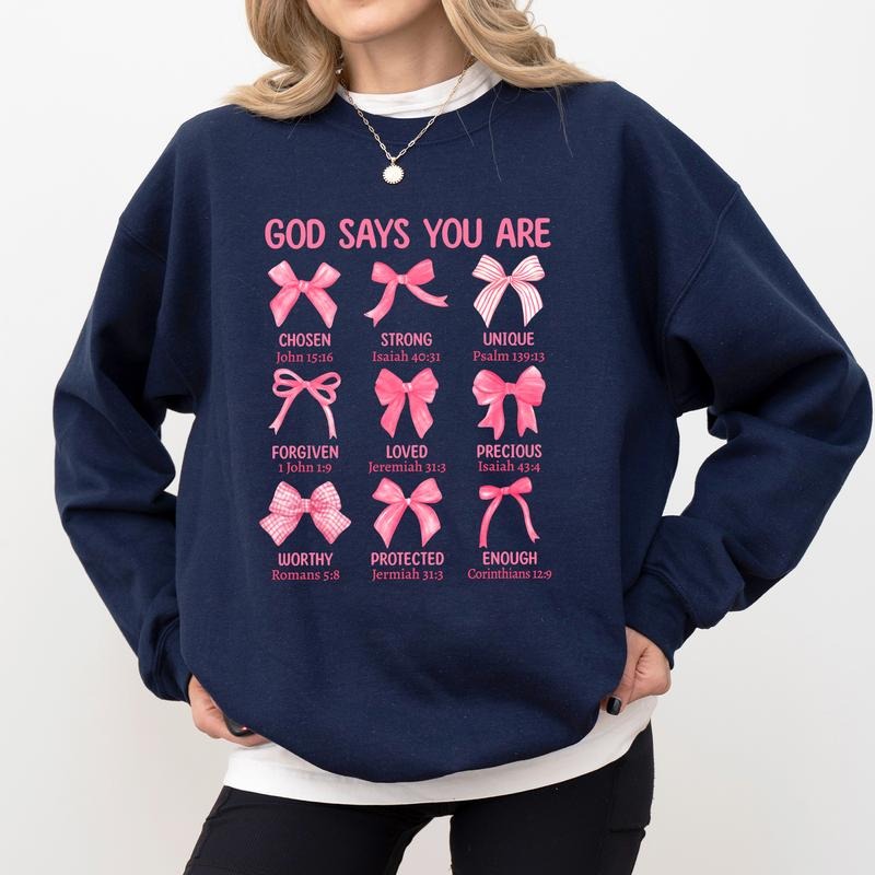 Christian Coquette Bows Y2K Coquette Bible Verse Jesus Christian Casual Womenswear T-Shirts, Hoodie, Sweatshirt - T-Shirt, Sweatshirt, Hoodie