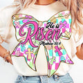 Christian Coquette He Is Risen Retro Easter Checkered Cross True Story T-Shirts, Hoodie, Sweatshirt - T-Shirt, Sweatshirt, Hoodie