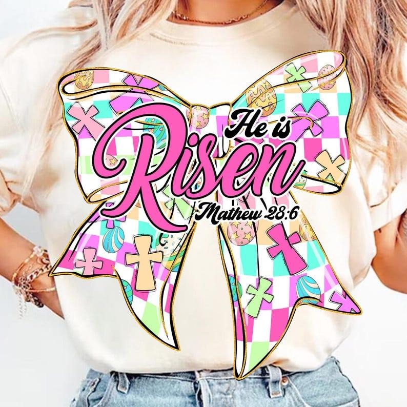Christian Coquette He Is Risen Retro Easter Checkered Cross True Story T-Shirts, Hoodie, Sweatshirt - T-Shirt, Sweatshirt, Hoodie