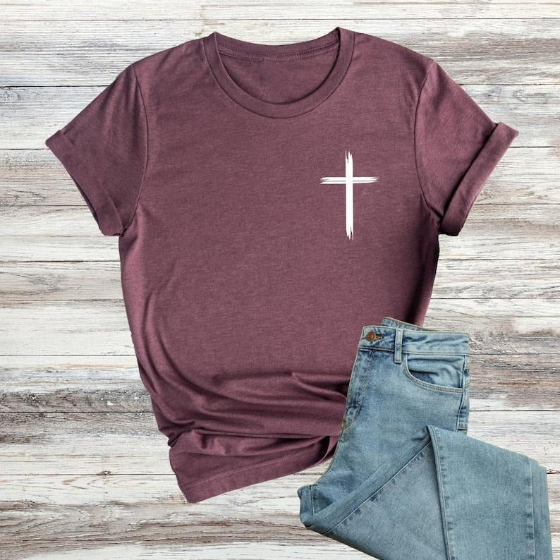 Christian Cross Shirt Religious Shirt Faith Shirts Christians Minimal Christian T-Shirts, Hoodie, Sweatshirt - T-Shirt, Sweatshirt, Hoodie