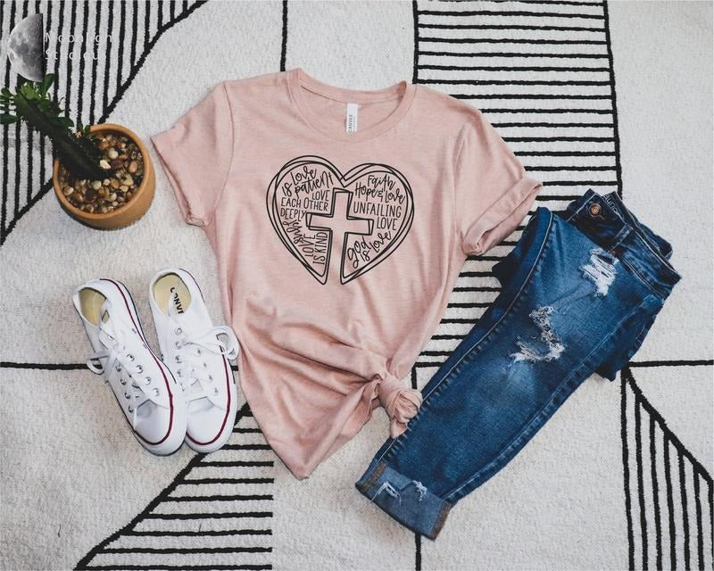 Christian Heart Shirt Heart Shirt Christian Shirts Christian Christian Christian Shirts Cotton Top T-Shirts, Hoodie, Sweatshirt - T-Shirt, Sweatshirt, Hoodie