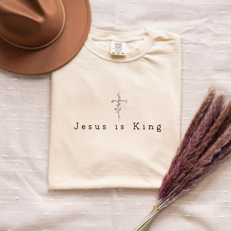Christian Minimalist Jesus Christian Shirt Jesus Is King Mom Christian Faith Based Baptism Shirt T-Shirts, Hoodie, Sweatshirt - T-Shirt, Sweatshirt, Hoodie