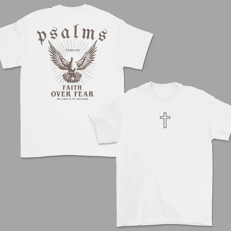 Christian Faith Over Fear Jesus Tops Menswear Underwear Streetwear Casual Round Neck T-Shirts, Hoodie, Sweatshirt - T-Shirt, Sweatshirt, Hoodie