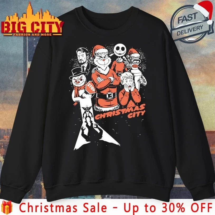 Christmas City Movie characters shirt Unisex T-shirt, Sweatshirt, Hoodie, Long Sleeve Tee - T-Shirt, Sweatshirt, Hoodie