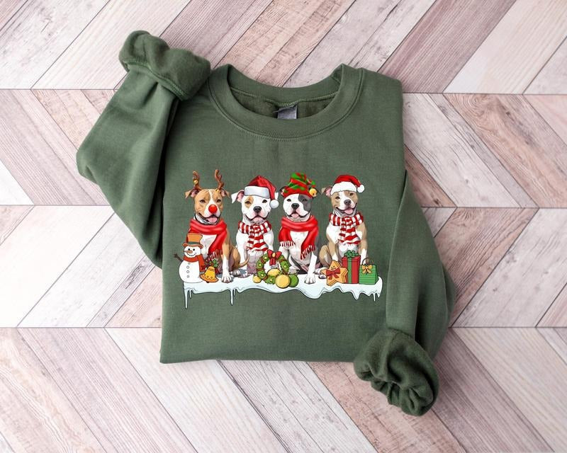 Dog Pitbull Shirt Dog Owner Pitbull Dog Xmas T-Shirts, Hoodie, Sweatshirt - T-Shirt, Sweatshirt, Hoodie