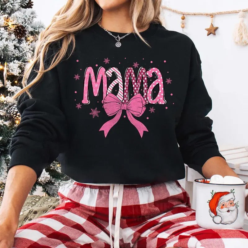 Mama Coquette Bow Mama Claus Shirt Fabric T-Shirts, Hoodie, Sweatshirt - T-Shirt, Sweatshirt, Hoodie