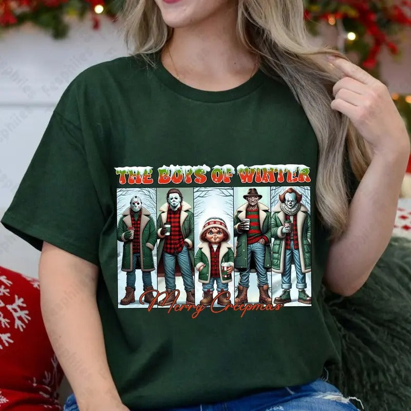 Movie Killer Shirt Killers Friends Shirt Winter Shirt Merry Creepmas Shirt Horror Character Shirt Xmas Horror Friends T-Shirts, Hoodie, Sweatshirt - T-Shirt, Sweatshirt, Hoodie