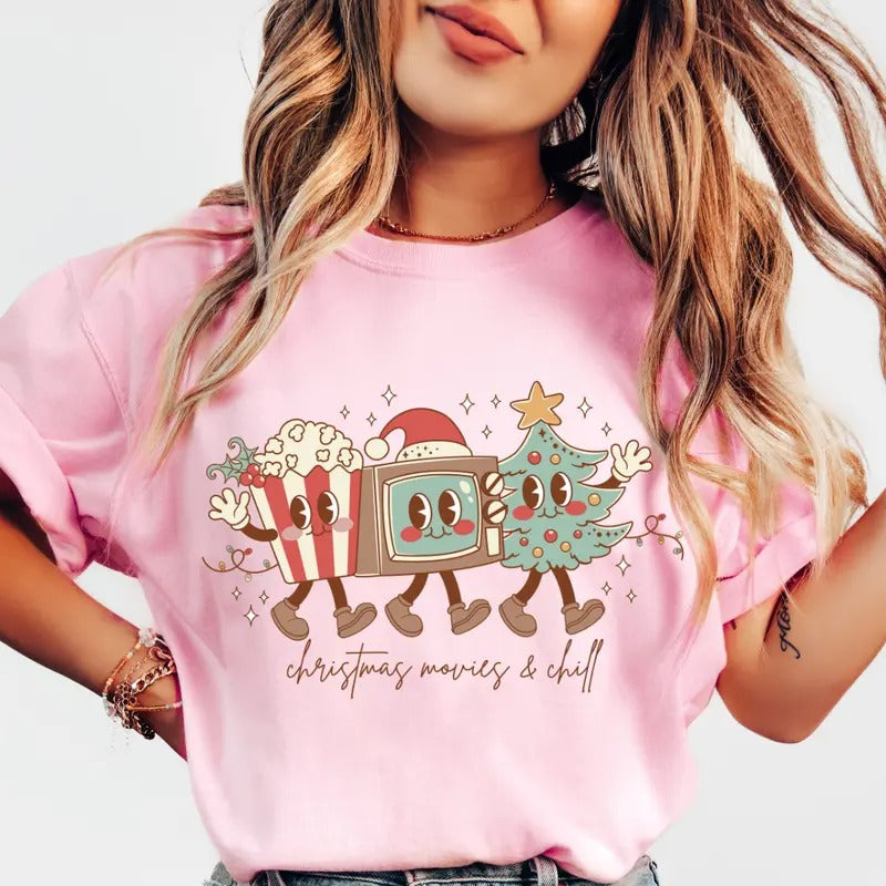 Movies Chill Shirt Frosty Snowman Shirt Shirt Comfort Colors Shirt COMFORT COLORS CASUAL SHIRT Cotton Fabric Womenswear Top Printed T-Shirts, Hoodie, Sweatshirt - T-Shirt, Sweatshirt, Hoodie