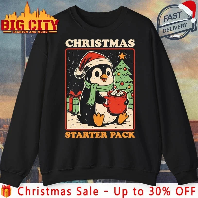 Christmas Penguin Starter Pack shirt Unisex T-shirt, Sweatshirt, Hoodie, Long Sleeve Tee - T-Shirt, Sweatshirt, Hoodie