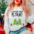 Pregnancy Reveal Little Who Is Due Shirt Maternity Pregnant Shirt Winter Pregnancy Announcement Baby Reveal Xmas Party Shirt T-Shirts, Hoodie, Sweatshirt - T-Shirt, Sweatshirt, Hoodie