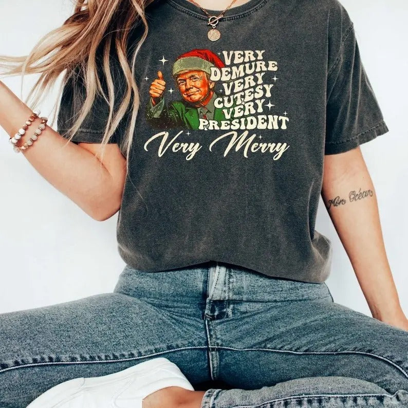 Santa Very Demure Trump Shirt Humorous Trump Santa Trump Shirt Womenswear Menswear T-Shirts, Hoodie, Sweatshirt - T-Shirt, Sweatshirt, Hoodie