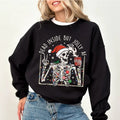 Skeleton Dead Inside But Jolly AF Funny Santa Skeleton Skull Lover Sarcastic Xmas Comfy Long Sleeve Unhinged Fabric Tops Soft Cozy Casual Womenswear T-Shirts, Hoodie, Sweatshirt - T-Shirt, Sweatshirt, Hoodie