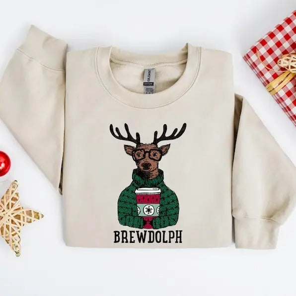 Coffee Reindeer Party Brewdolph Coffee Lover T-Shirts, Hoodie, Sweatshirt - T-Shirt, Sweatshirt, Hoodie