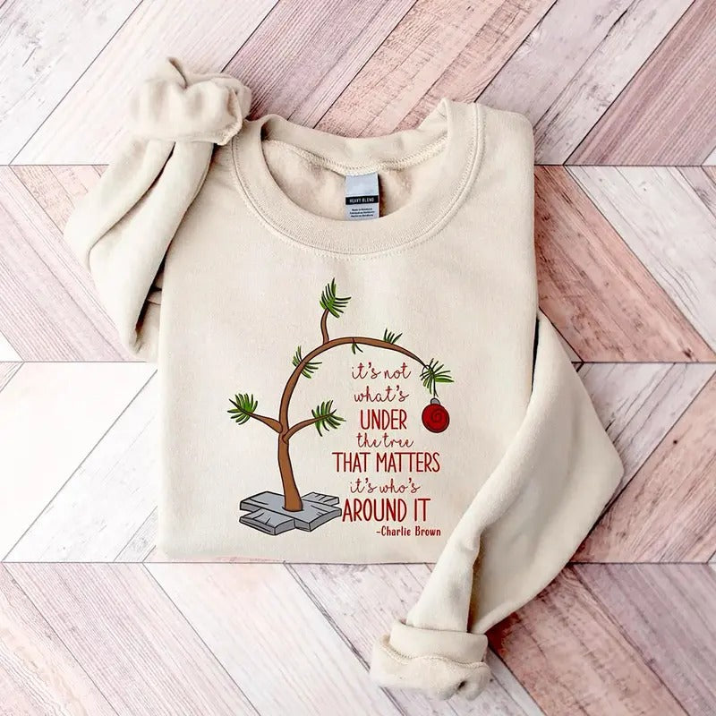 Tree Retro Shirt Cozy Winter Quotes Shirt Festive Quote 'S Not What'S Under T-Shirts, Hoodie, Sweatshirt - T-Shirt, Sweatshirt, Hoodie