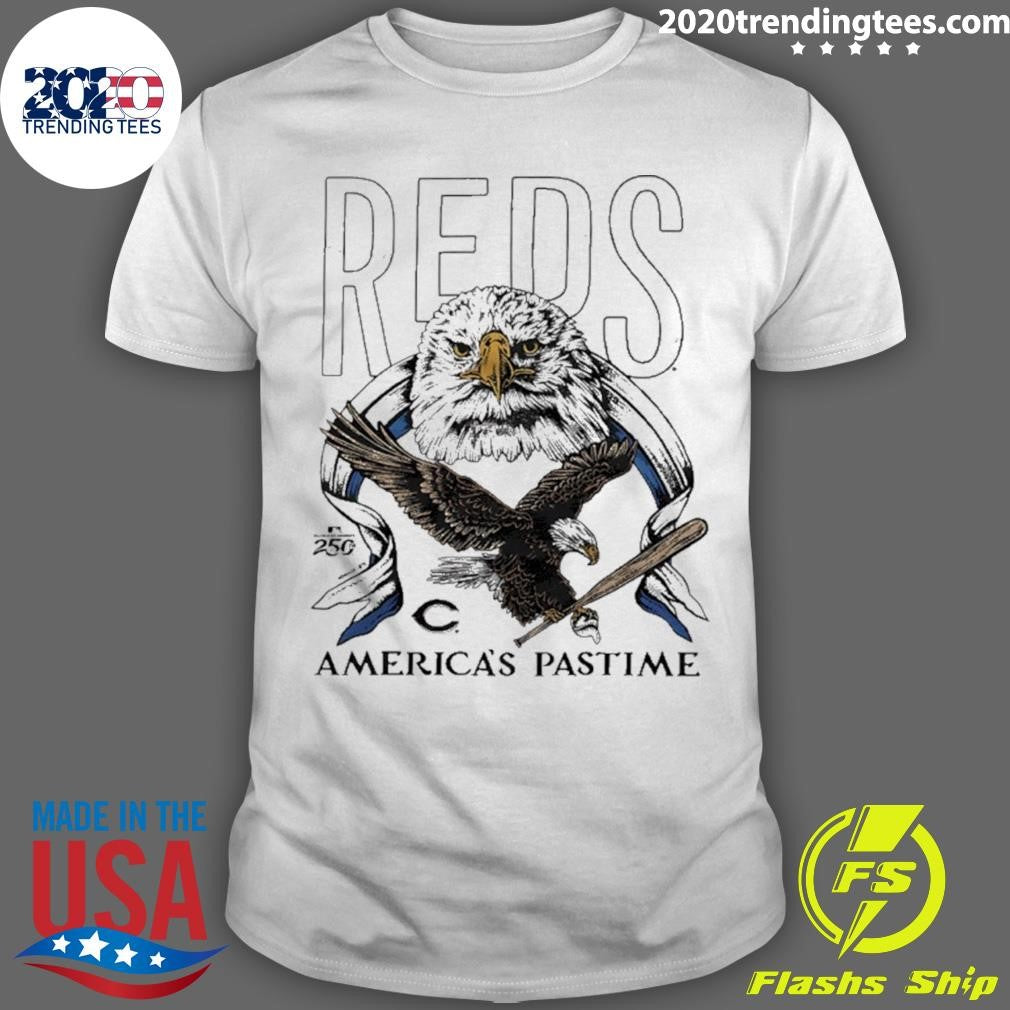 Cincinnati Reds Americas Pastime 250th Celebration Bald Eagle Shirt Unisex T-shirt, Sweatshirt, Hoodie, Long Sleeve Tee - T-Shirt, Sweatshirt, Hoodie