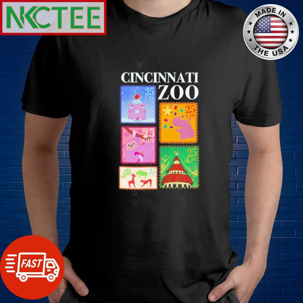 Cincinnati Zoo Merry Christmas Stamps 2024 t shirt Unisex T-shirt, Sweatshirt, Hoodie, Long Sleeve Tee - T-Shirt, Sweatshirt, Hoodie
