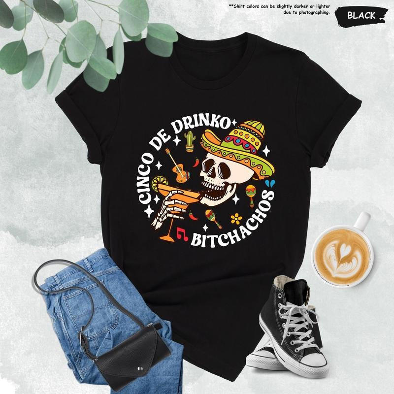 Cinco De Drinko Bitchachos Shirt Cinco De Mayo Skeleton Mexican Fiesta Mexican Mexico Travelmexican Partyfestival T-Shirts, Hoodie, Sweatshirt - T-Shirt, Sweatshirt, Hoodie