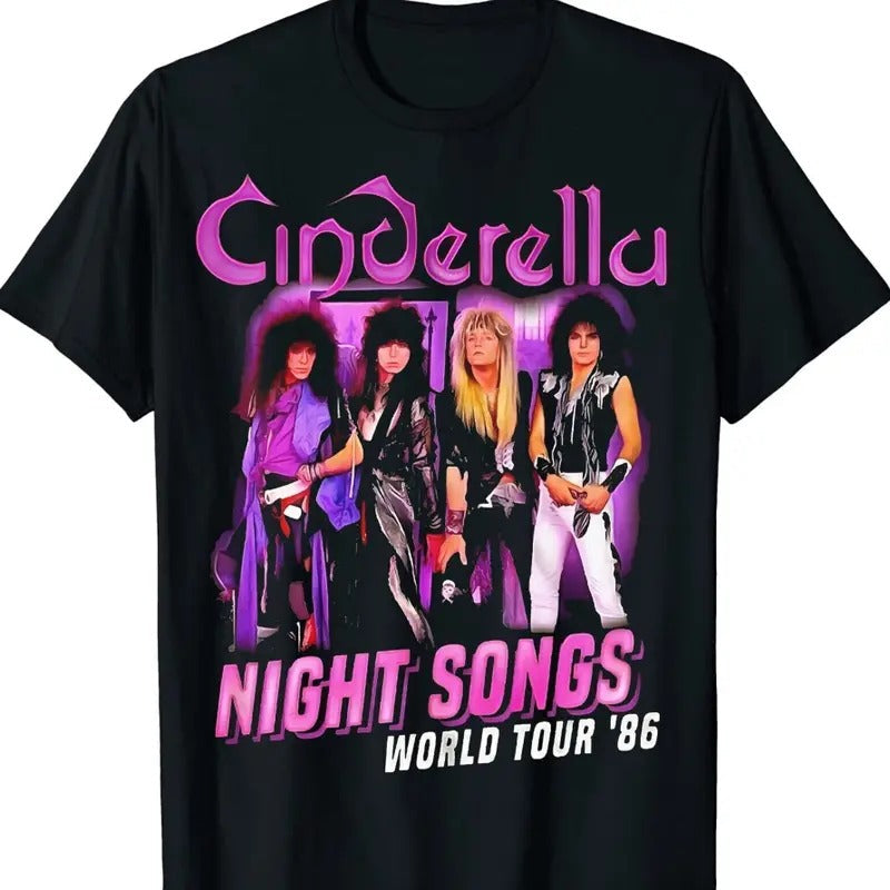 Cinderella Band Heavy Cotton Black Full Size Shirt T-Shirts, Hoodie, Sweatshirt - T-Shirt, Sweatshirt, Hoodie