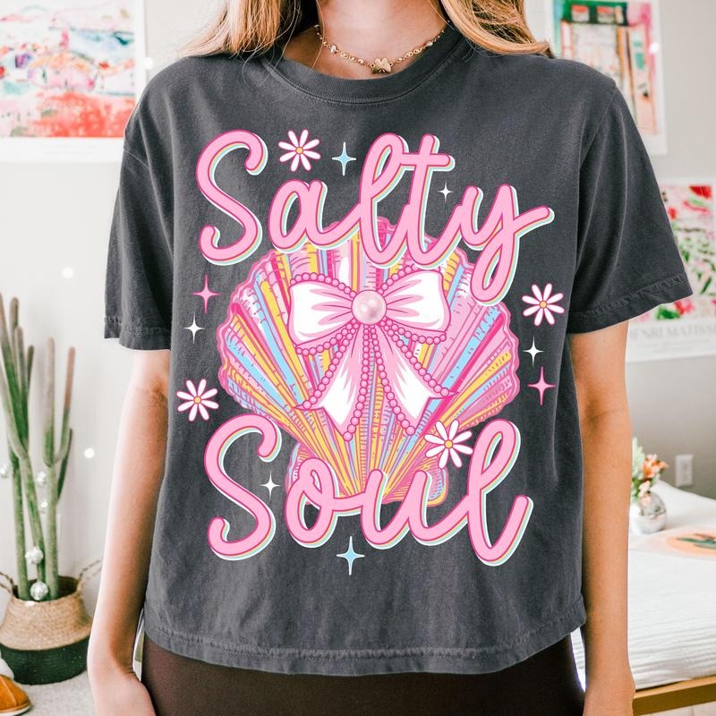 Clam Pearl Coquette Salty Soul Summer Pink Clam Summer Beach Summer Shirt Pink Summer Girly Summer T-Shirts, Hoodie, Sweatshirt - T-Shirt, Sweatshirt, Hoodie