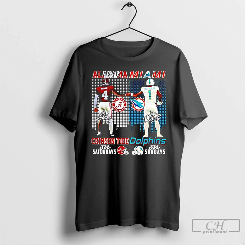 Classic Alabama Miami Players First Bump Signature T-Shirts, Hoodie, Sweatshirt - T-Shirt, Sweatshirt, Hoodie