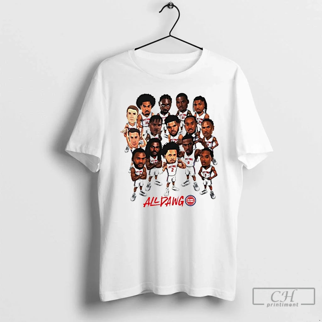 Classic All Dawg Detroit Pistons Baseball Playoffs Nba 2026 Players Cartoon Unisex T-shirt, Sweatshirt, Hoodie, Long Sleeve Tee - T-Shirt, Sweatshirt, Hoodie
