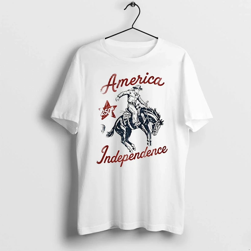 Classic America Independence Cowboy Usa 250th Anniversary Independence Day Shirts Sweater Unisex T-shirt, Sweatshirt, Hoodie, Long Sleeve Tee - T-Shirt, Sweatshirt, Hoodie