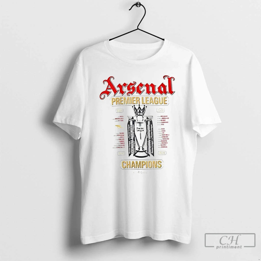 Classic Arsenal Fc Premier League World Champions 25 26 Cup Unisex T-shirt, Sweatshirt, Hoodie, Long Sleeve Tee - T-Shirt, Sweatshirt, Hoodie