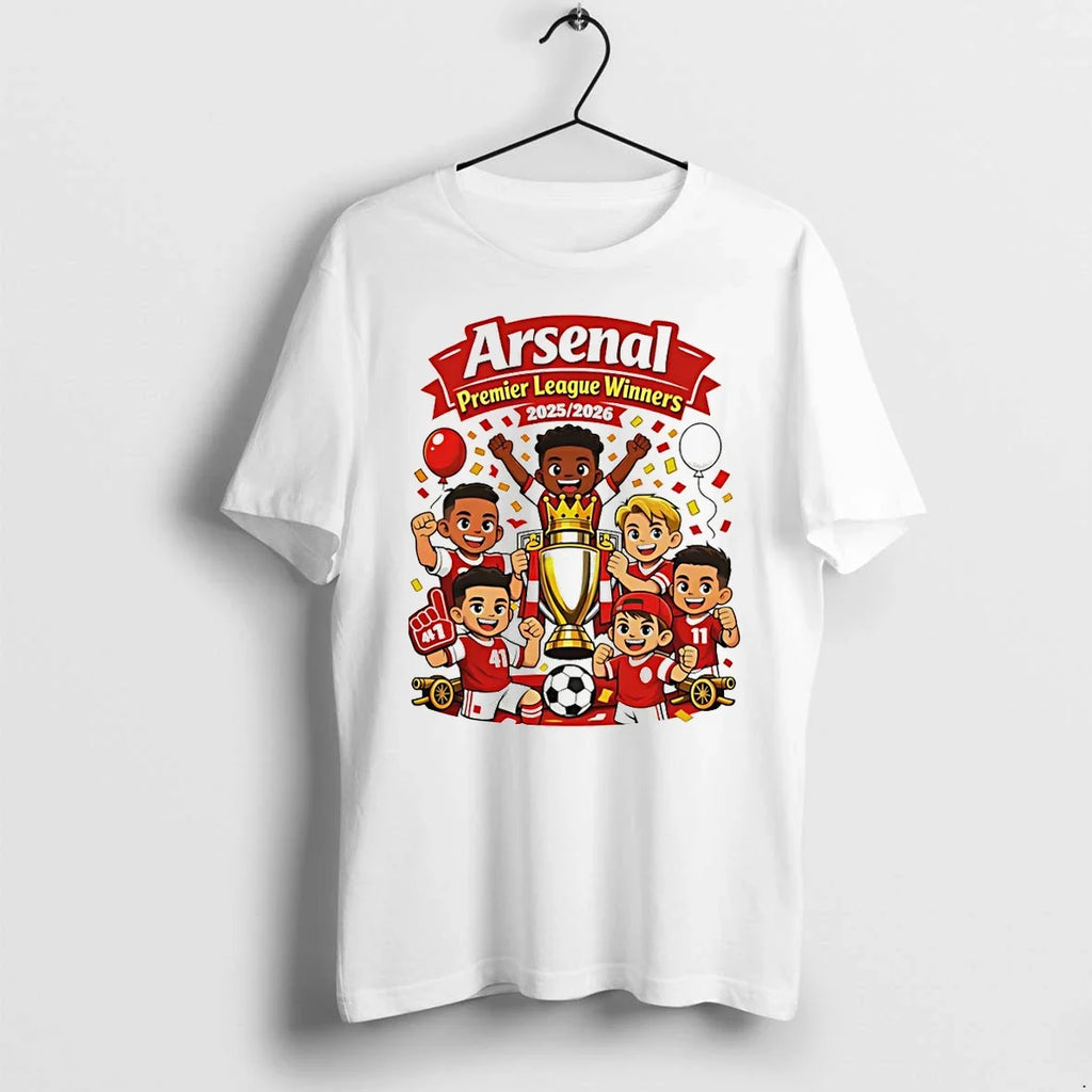 Classic Arsenal Fc Cartoon Premier League Winners 2025 2026 Shirts Sweater Unisex T-shirt, Sweatshirt, Hoodie, Long Sleeve Tee - T-Shirt, Sweatshirt, Hoodie