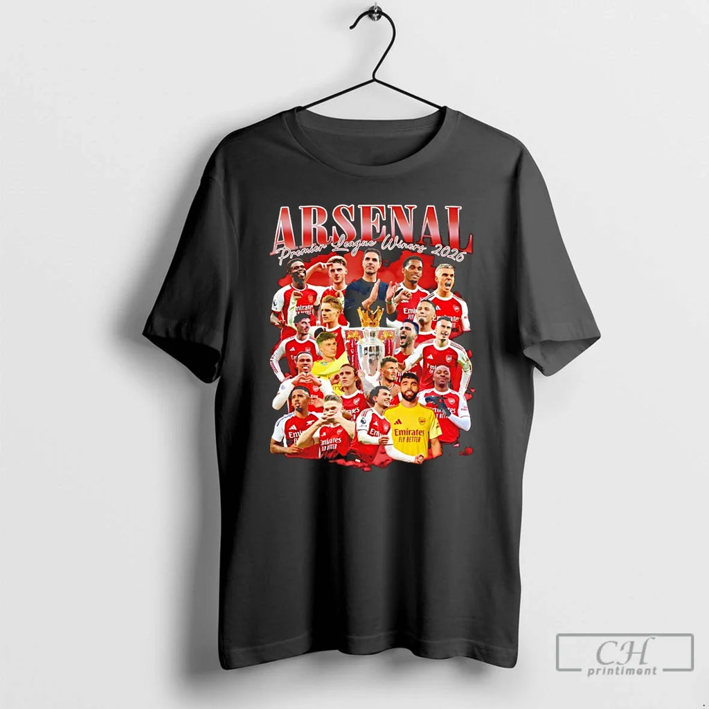 Classic Arsenal Premier League Winners 2026 Graphic Unisex T-shirt, Sweatshirt, Hoodie, Long Sleeve Tee - T-Shirt, Sweatshirt, Hoodie