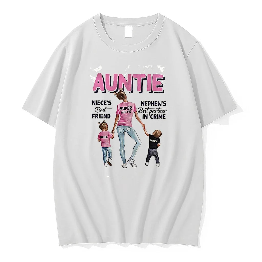 Classic Auntie Nieces Best Friend Nephews Best Partner In Crime Shirts Sweater Unisex T-shirt, Sweatshirt, Hoodie, Long Sleeve Tee - T-Shirt, Sweatshirt, Hoodie