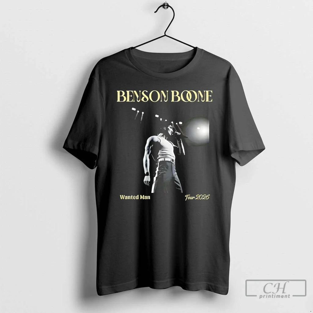 Classic Benson Boone Wanted Man Tour 2026 Unisex T-shirt, Sweatshirt, Hoodie, Long Sleeve Tee - T-Shirt, Sweatshirt, Hoodie