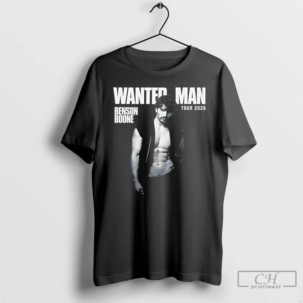 Classic Benson Boone Wanted Man Tour 2026 Vintage Unisex T-shirt, Sweatshirt, Hoodie, Long Sleeve Tee - T-Shirt, Sweatshirt, Hoodie