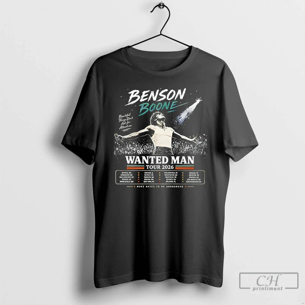 Classic Benson Boone Wanted Man World Tour 2026 Vintage Unisex T-shirt, Sweatshirt, Hoodie, Long Sleeve Tee - T-Shirt, Sweatshirt, Hoodie