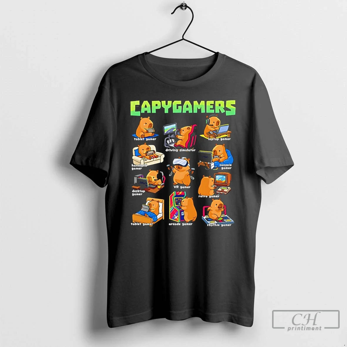 Classic Capygamers Tablet Gamer Driving Simulator Laptop Gamer Handheld Gamer Unisex T-shirt, Sweatshirt, Hoodie, Long Sleeve Tee - T-Shirt, Sweatshirt, Hoodie