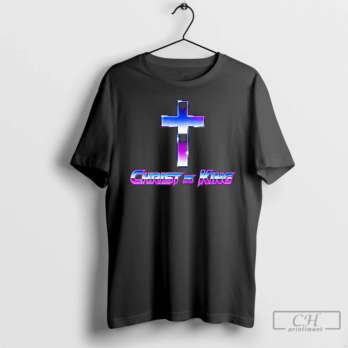 Classic Christ Is King Synthwave Unisex T-shirt, Sweatshirt, Hoodie, Long Sleeve Tee - T-Shirt, Sweatshirt, Hoodie
