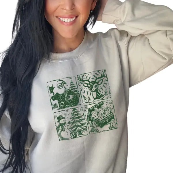 Classic Santa Reindeer Snowman & Gingerbread Festive Cozy Spirit & Nostalgic T-Shirts, Hoodie, Sweatshirt - T-Shirt, Sweatshirt, Hoodie