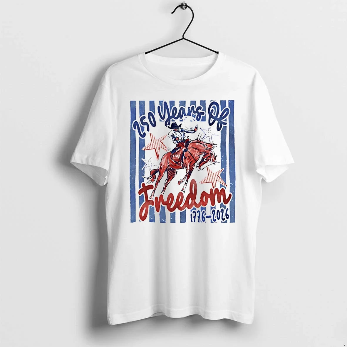 Classic Cowboy 250 Years Of Freedom 1776 2026 Shirts Sweater Unisex T-shirt, Sweatshirt, Hoodie, Long Sleeve Tee - T-Shirt, Sweatshirt, Hoodie